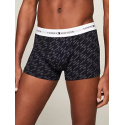 Pánské boxerky 3Pack UM0UM02768 0Y1 šedé/černé/potisk - Tommy Hilfiger