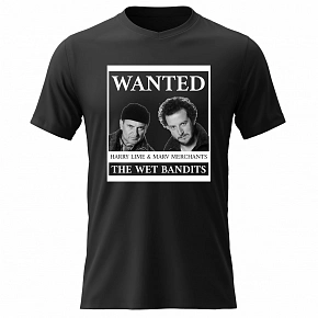 Dámské bavlněné tričko s potiskem - WANTED - černé