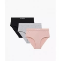 Dámské kalhotky 3PACK Maxi Sport 3CLP-009 Černá/šedá/pudr růžová - Atlantic