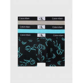 Pánské boxerky 3PK 000NB3528E I0Q šedé/modré/potisk