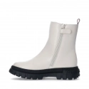 Dámské kotníkové boty T3A5-33058-1355101-101 Ecru s černou - Tommy Hilfiger