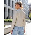 Dámská kožená bunda TY5659 smetenová - FashionStreet