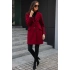 Dámský kabát PLA0012 Bordó - Roco Fashion