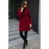 Dámský kabát PLA0012 Bordó - Roco Fashion