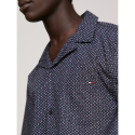Pánská pyžamová košile UM0UM02992 02E tm modrá s potiskem - Tommy Hilfiger