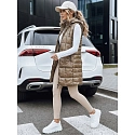 Dámská prošívaná vesta s kapucí TY5258 zlatá - Fashion Street