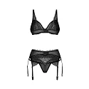 Dámský svůdný komplet Deina More 3-PCS Set černý - Obsessive