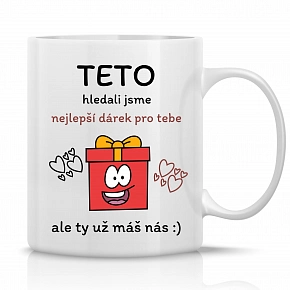 NEJLEPŠÍ DÁREK PRO TETU - klasický bílý keramický hrníček 300 ml NEJLEPŠÍ DÁREK PRO TETU - klasický bílý keramický hrníček 300 ml