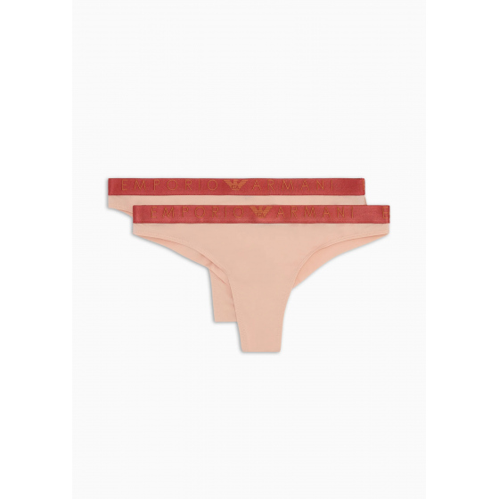 Dámská tanga 2PACK 163333 3F235 03050 nude - Emporio Armani
