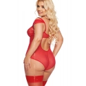 Dámské sexy body plus size Dora 1901 Červená - SoftLine 