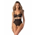 Dámské svůdné body otevřené Hersis Crotchless Teddy černé - Obsessive