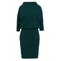 Dámské šaty s kimonovými rukávy B175 tmavě zelené - BEwear