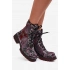 Dámské kotníčkové kožené workery 07072-23 Bordó vzor - Maciejka
