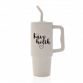 KÁVOHOLIK - béžový cestovní termohrnek 900 ml KÁVOHOLIK - béžový cestovní termohrnek 900 ml