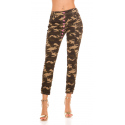 Dámské jeansy Trendy Army skinnies 0000K600-273A khaki vzor - Koucla