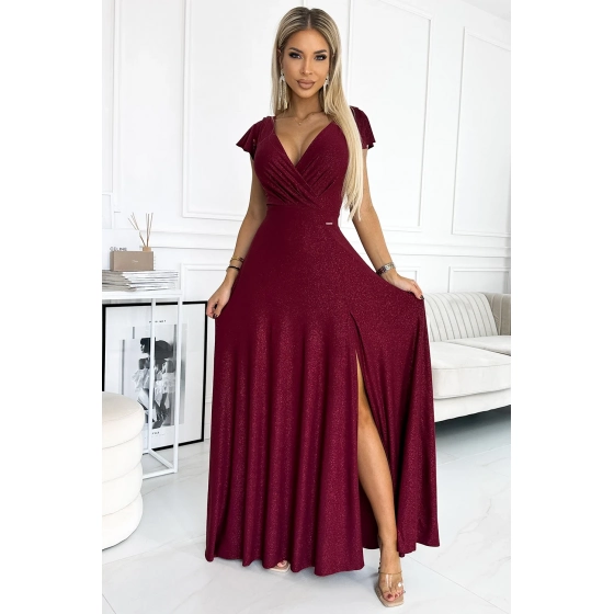 Dámské šaty 411-8 CRYSTAL bordó - Numoco