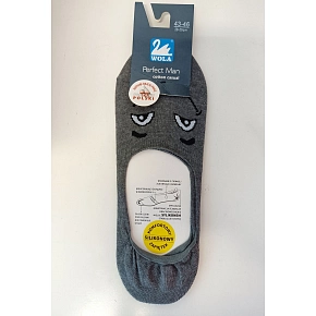 Pánské vzorované ponožky se silikonem úsměv W91 šedé - Wola Pánské vzorované ponožky se silikonem úsměv W91 šedé - Wola