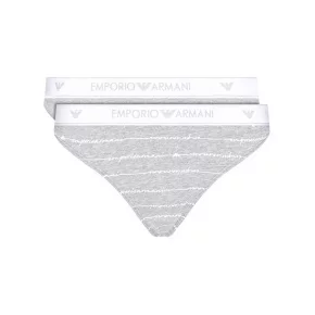 Dámské kalhotky 163334 1P219 04148 šedá - 2 pack - Emporio Armani