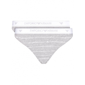 Dámské kalhotky 163334 1P219 04148 šedá - 2 pack - Emporio Armani
