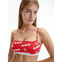 Dámská bralettka 2 pack 000QF6040E - W5H - Červená, Bílá - Calvin Klein