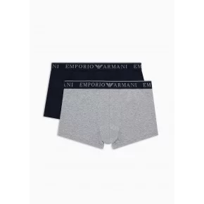 Pánské boxerky 2PACK 111769 3F720 07448 šedo-tm. modré - Emporio Armani