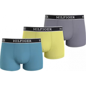 Pánské boxerky 3Pack UM0UM03185 0UM modré/žluté/šedé - Tommy Hilfiger