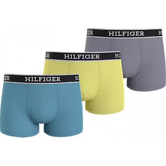 Pánské boxerky 3Pack UM0UM03185 0UM modré/žluté/šedé - Tommy Hilfiger