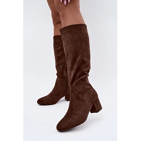Dámské kozačky HY62-8131 hnědé - FashionStreet