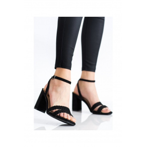 Dámské semišové sandálky na širokém podpatku K2012501NE - Kylie crazy
