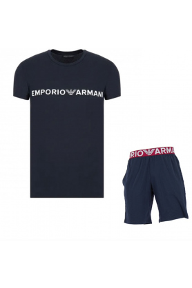 Pánské pyžamo krátké - 111573 2R516 00135 - tm.modré - Emporio Armani