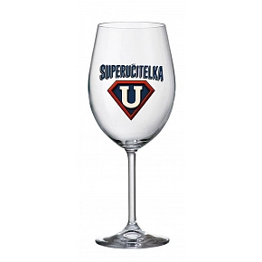 SUPERUČITELKA (ZNAK) - čirá sklenice na víno 350 ml