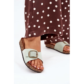 Dámské pantofle  WD299 Zelená s hnědou - Lavie