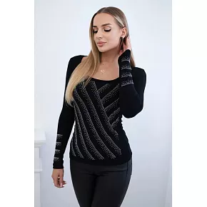 Dámská pletená halenka 9656 černá - Kesi