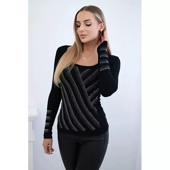 Dámská pletená halenka 9656 černá - Kesi