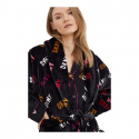 Dámský župan YI2222688F 006 tm.šedá s potiskem - DKNY