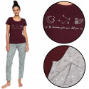 Dámské pyžamo Horoscope 40115-93X Bordó / šedá - Henderson Ladies