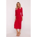 Dámské šaty s volánkem S425 Červená - Stylove