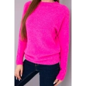 Svetr dámský z baby alpaky 37309 neonově růžový - Kesi