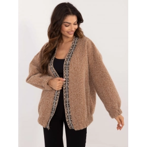 Dámský svetr / kabátek DHJ NA A8500.11P Hnědá melanž - FPrice