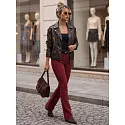 Dámské džíny UY3111 vínové - FashionStreet 