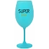 SUPER TÁTA - tyrkysová sklenice na víno 350 ml