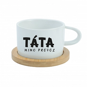 TÁTA MIMO PROVOZ - bílý hrníček makronka 200 ml TÁTA MIMO PROVOZ - bílý hrníček makronka 200 ml