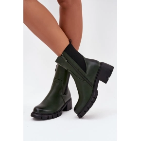 Dámské kotníkové boty RMR2038 Tmavě zelená s černou - Jezzi Dámské kotníkové boty RMR2038 Tmavě zelená s černou - Jezzi